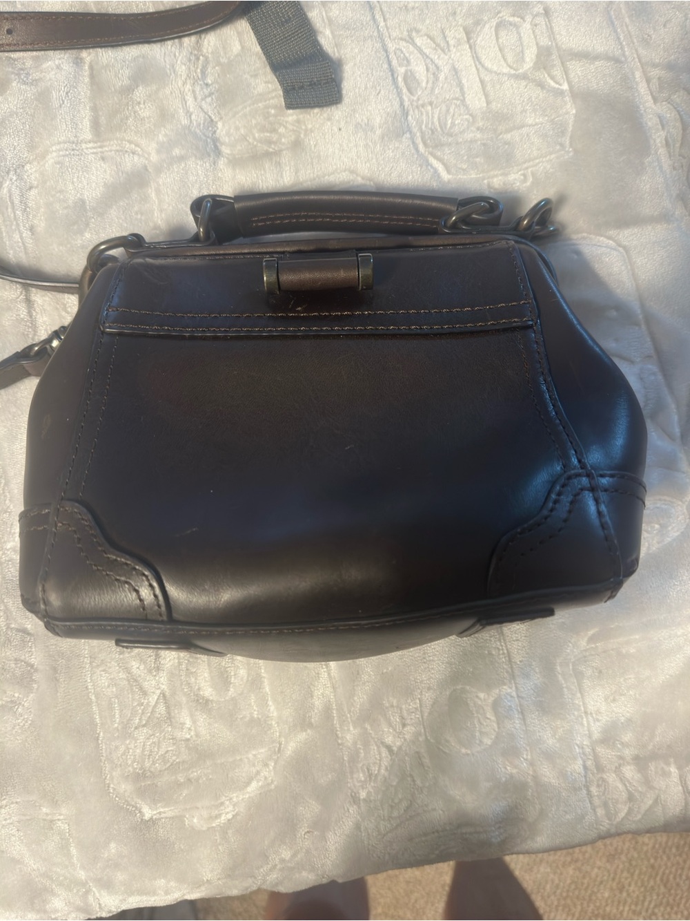 Frye Charlie Frame Rich Chocolate Leather Crossbody Satchel